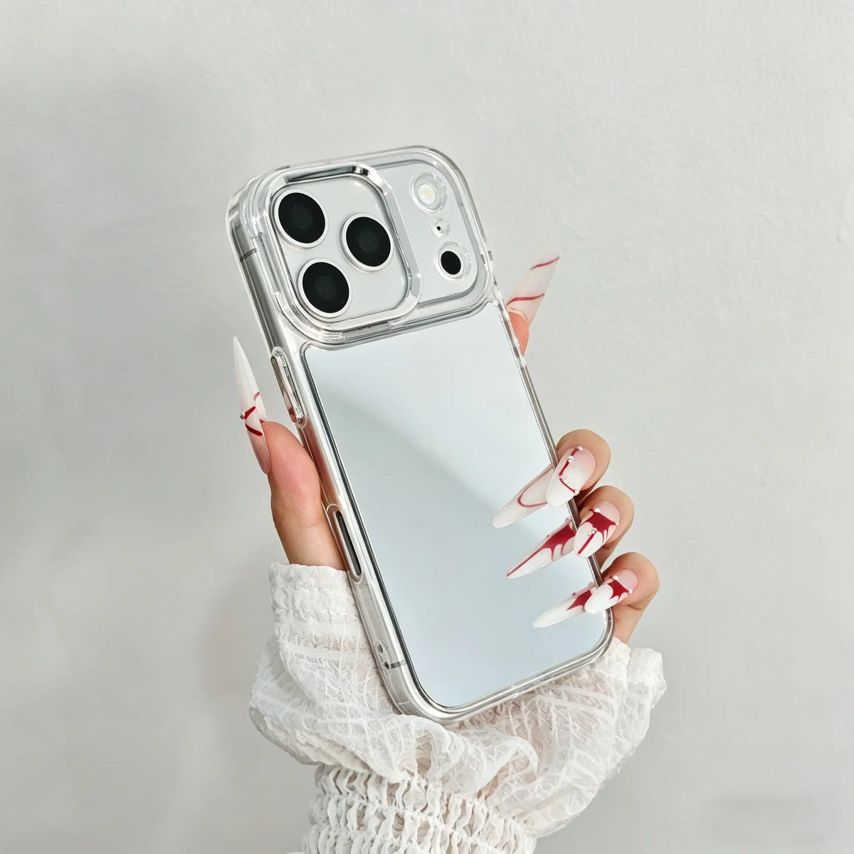 Acrylic Mirror Surface Phone Case for Iphone 17,16 Pro Max,16,15 Plus,14,13 Series - Drop-Proof, Anti-Yellowing Edges, Lightweight, Ideal for On-The-Go Users' Touch-Ups & Gifting