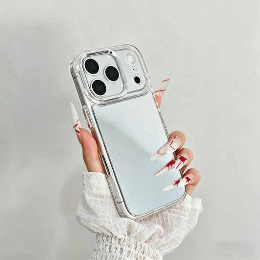 Acrylic Mirror Surface Phone Case for Iphone 17,16 Pro Max,16,15 Plus,14,13 Series - Drop-Proof, Anti-Yellowing Edges, Lightweight, Ideal for On-The-Go Users' Touch-Ups & Gifting
