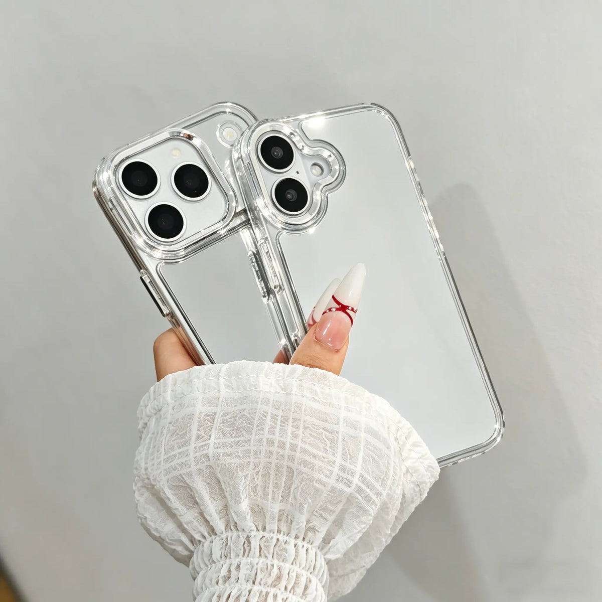 Acrylic Mirror Surface Phone Case for Iphone 17,16 Pro Max,16,15 Plus,14,13 Series - Drop-Proof, Anti-Yellowing Edges, Lightweight, Ideal for On-The-Go Users' Touch-Ups & Gifting