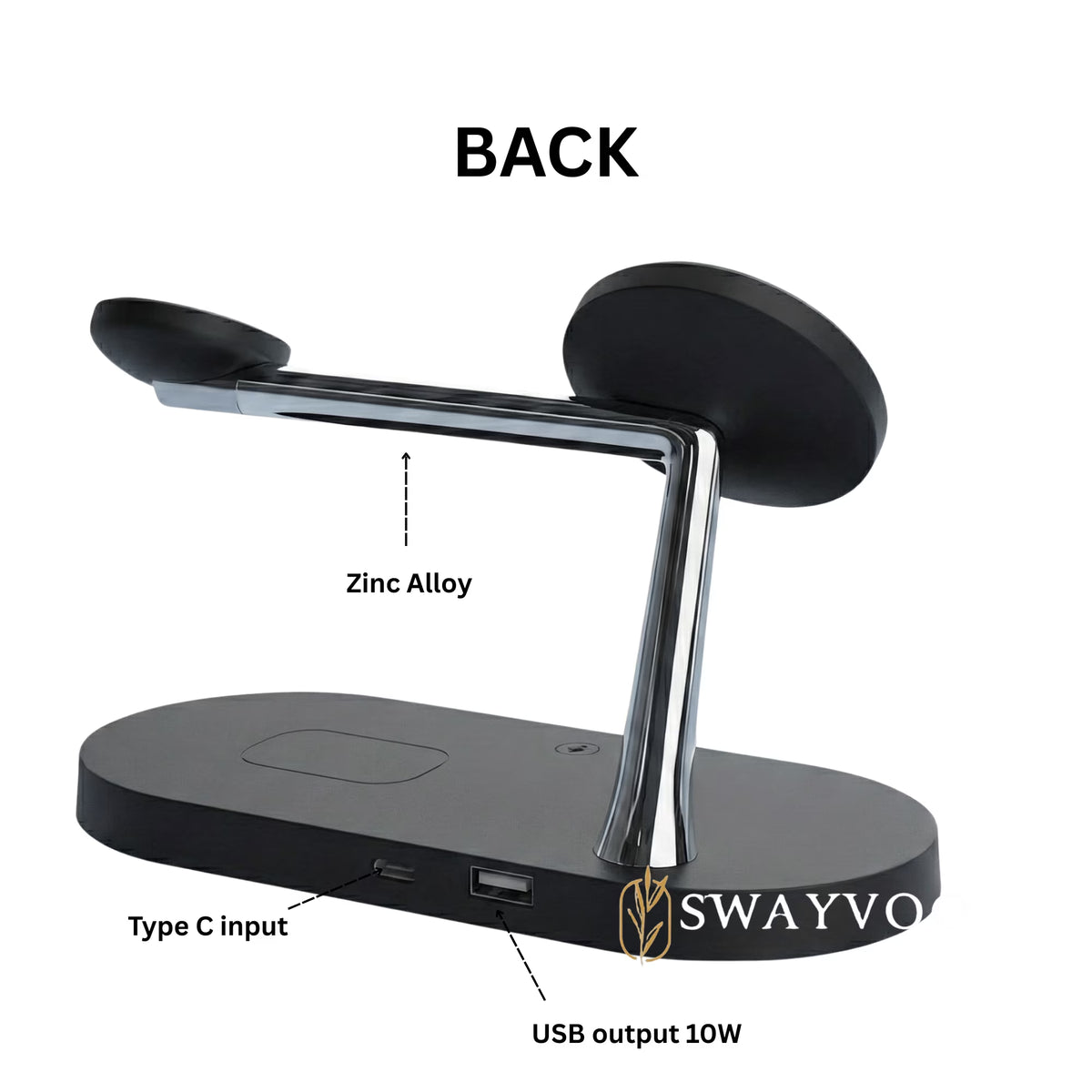 3-In-1 Wireless Charging Station, up to 15W Fast Wireless Charger for Compatible Iphone, Apple Watch and Airpods, Magnetic Phone Stand Black