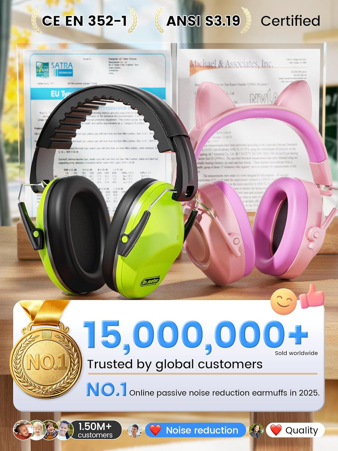 Ear Muffs for Noise Reduction Kids Noise Cancelling Headphones